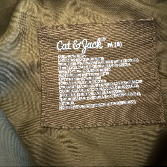 Cat and Jack Olive Green Corduroy Shirt Top Jacket Button Up Boys Size M 8 - Picture 4 of 4